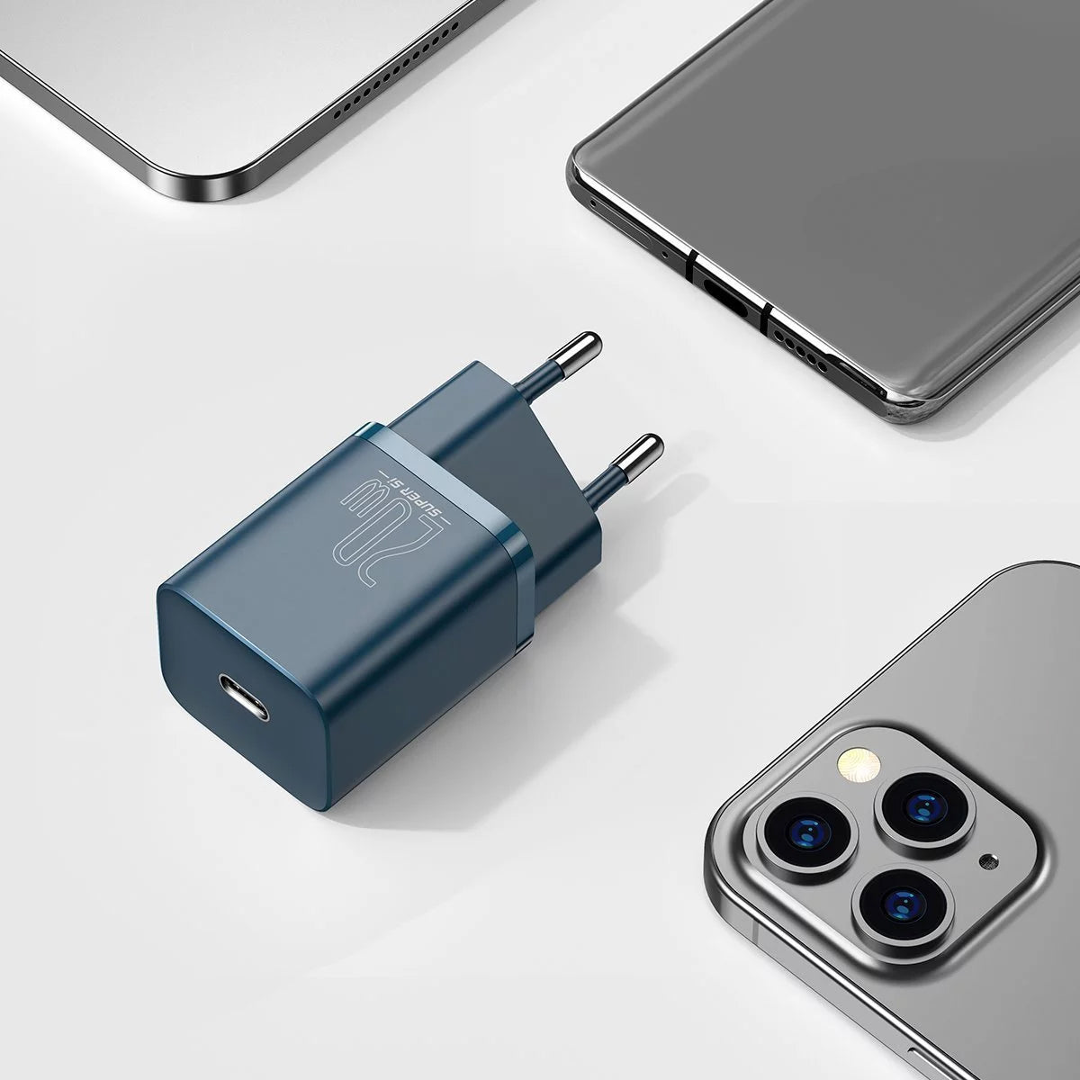 Baseus Super Si Network Charger, 20W, 3A, 1 x USB-C, bleu CCSUP-B03 