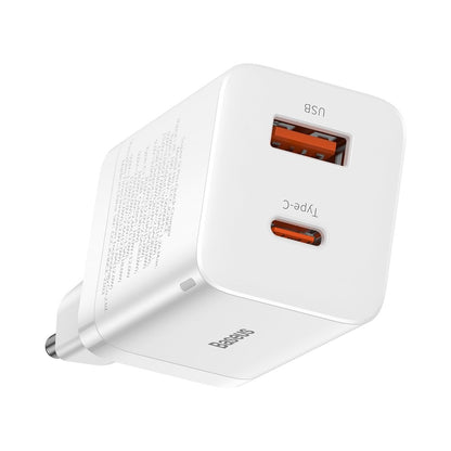 Chargeur réseau Baseus Super Si Pro, 30W, 3A, 1 x USB-A - 1 x USB-C, blanc CCSUPP-E02