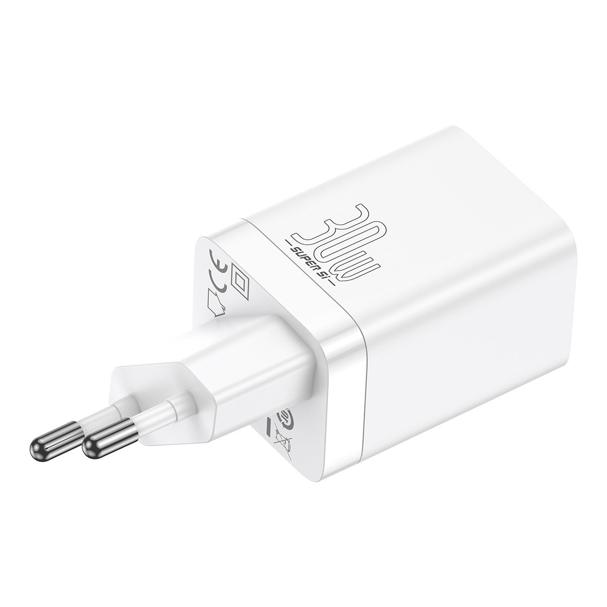 Chargeur réseau Baseus Super Si Pro, 30W, 3A, 1 x USB-A - 1 x USB-C, blanc CCSUPP-E02