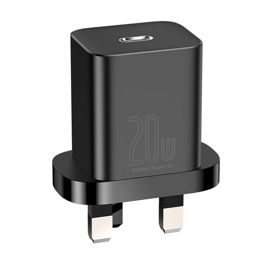 Chargeur Réseau Baseus Super Si UK, 20W, 3A, 1 x USB-C, Noir CCSUP-K01