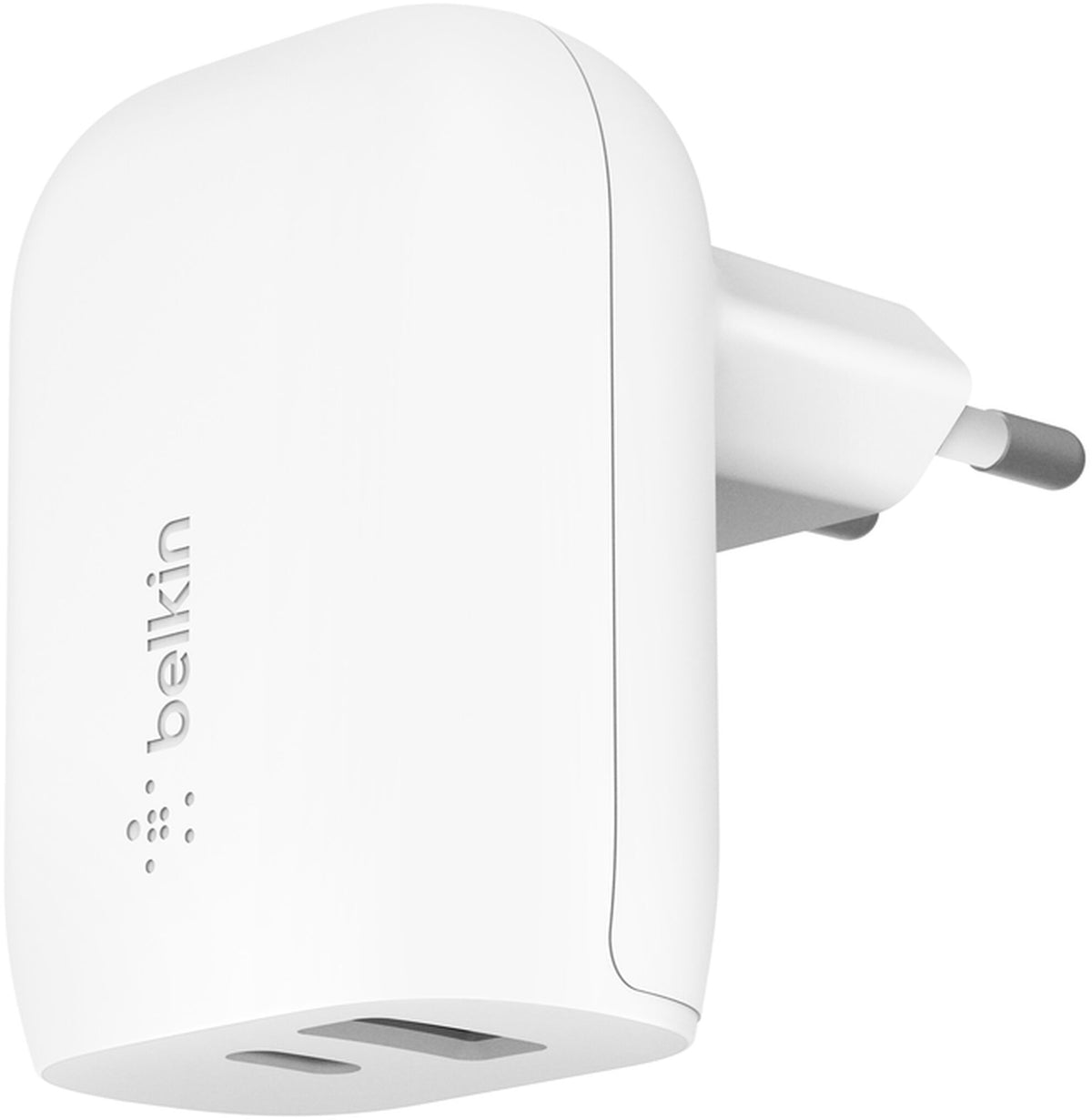 Chargeur secteur Belkin BoostCharge Dual, 37W, 3A, 1 x USB-A - x USB-C, Blanc WCB007vfWH