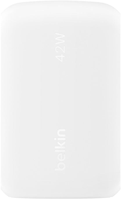 Chargeur secteur Belkin BoostCharge Dual, 42W, 3A, 1 x USB-A - 1 x USB-C, Blanc WCB009vfWH
