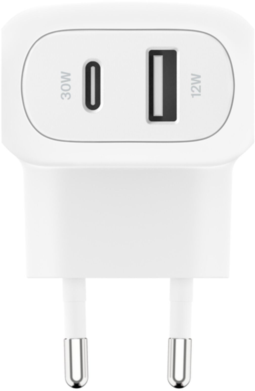 Chargeur secteur Belkin BoostCharge Dual, 42W, 3A, 1 x USB-A - 1 x USB-C, Blanc WCB009vfWH