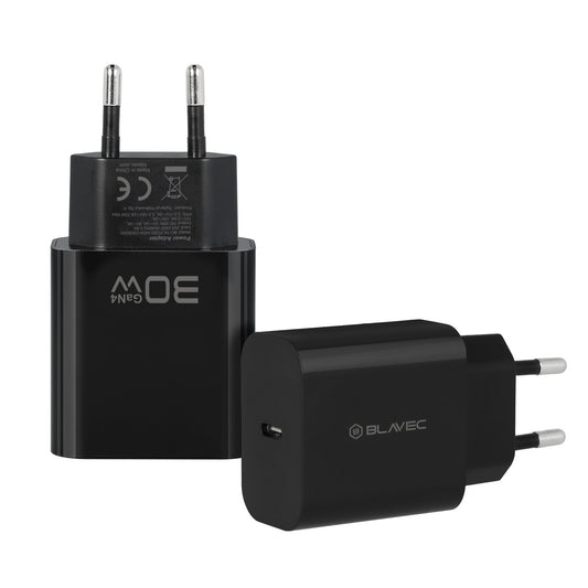 Chargeur secteur Blavec BC-14, 30 W, 3 A, 1 x USB-C, noir