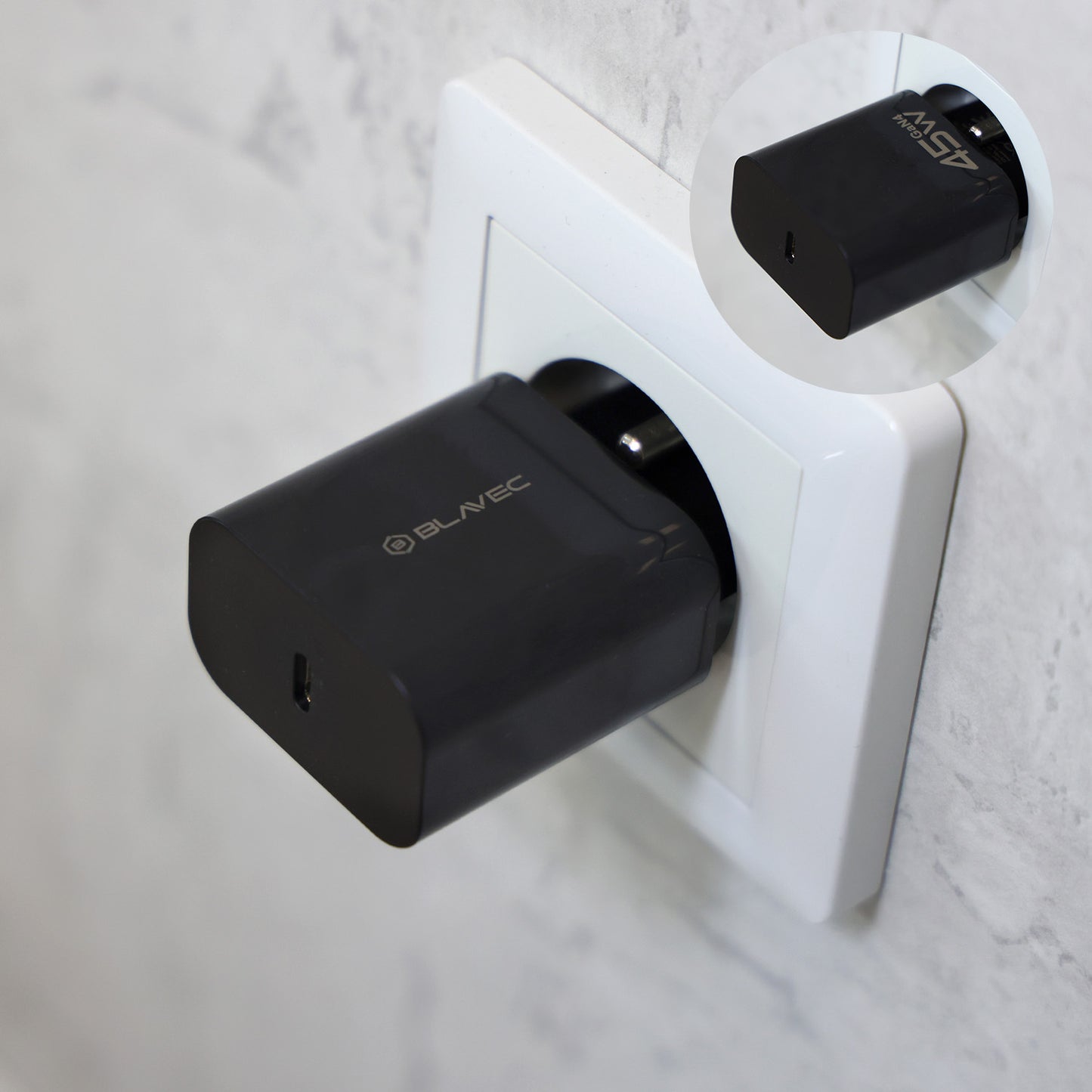 Chargeur Réseau Blavec BC-7, 45W, 3A, 1 x USB-C, Noir