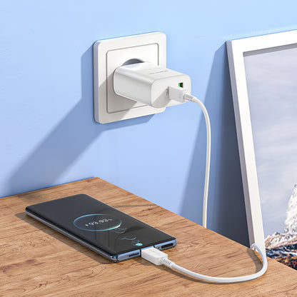 Chargeur réseau Borofone BN10, 65W, 5A, 1 x USB-A - 1 x USB-C, blanc 