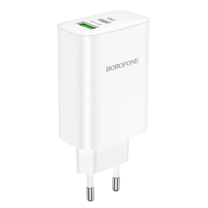 Chargeur réseau Borofone BN10, 65W, 5A, 1 x USB-A - 1 x USB-C, blanc 