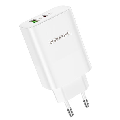 Chargeur réseau Borofone BN10, 65W, 5A, 1 x USB-A - 1 x USB-C, blanc 