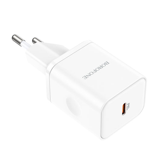 Chargeur Réseau Borofone BN6 Field, 20W, 3A, 1 x USB-C, Blanc