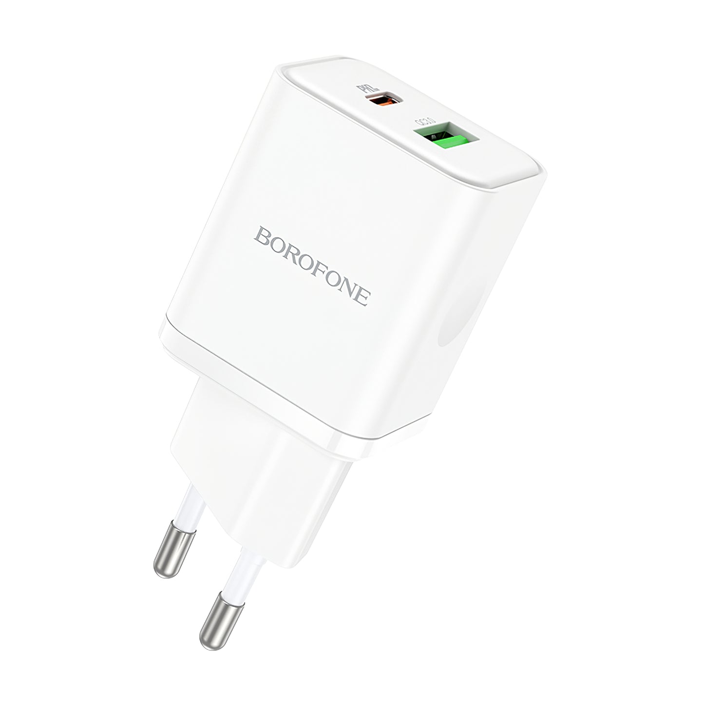 Chargeur réseau Borofone BN7, 20W, 3A, 1 x USB-A - 1 x USB-C, blanc 