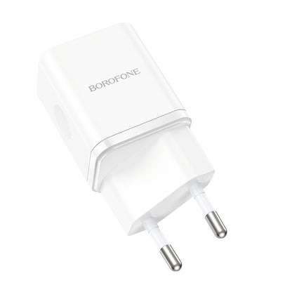 Chargeur réseau Borofone BN7, 20W, 3A, 1 x USB-A - 1 x USB-C, blanc 