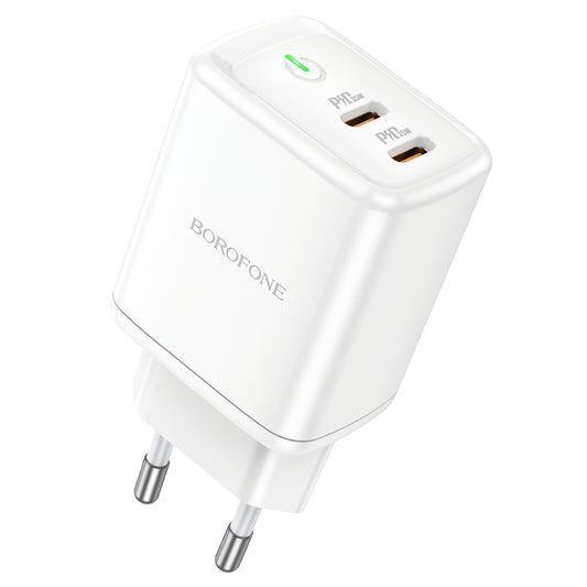 Chargeur réseau Borofone BN9, 35W, 3A, 2 x USB-C, blanc 