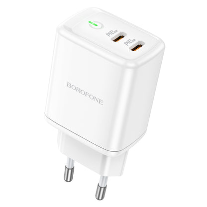 Chargeur réseau Borofone BN9, 35W, 3A, 2 x USB-C, blanc 