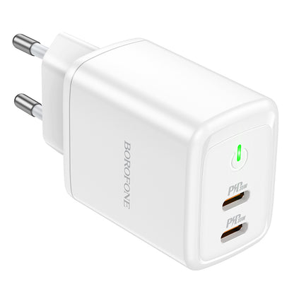 Chargeur réseau Borofone BN9, 35W, 3A, 2 x USB-C, blanc 