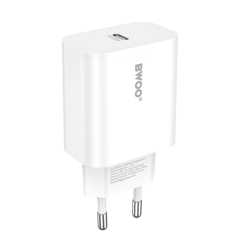 Chargeur Réseau BWOO CDA233, 20W, 3A, 1 x USB-C, Blanc
