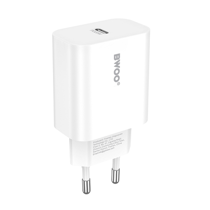 Chargeur Réseau BWOO CDA233, 20W, 3A, 1 x USB-C, Blanc