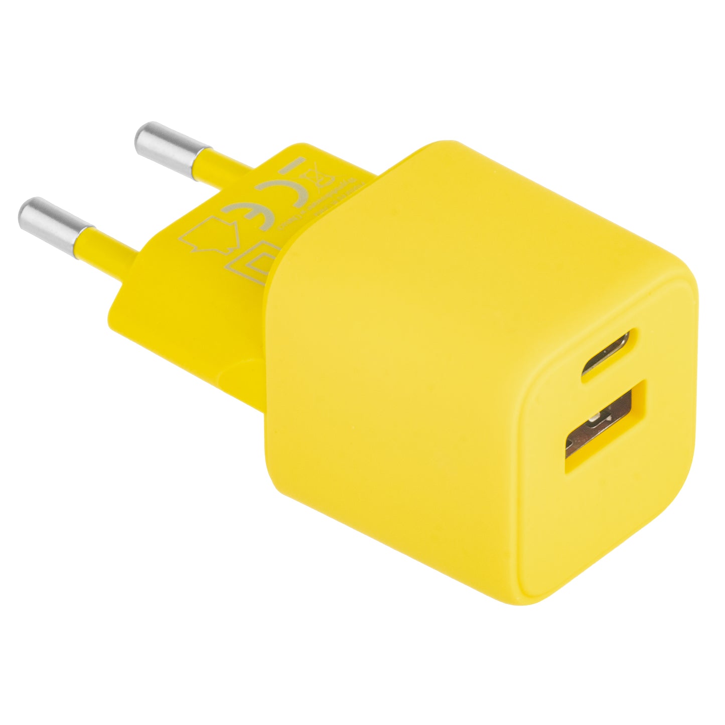 Chargeur réseau Colourum CLS30-AC-05, 30W, 3A, 1 x USB-A - 1 x USB-C, Jaune 