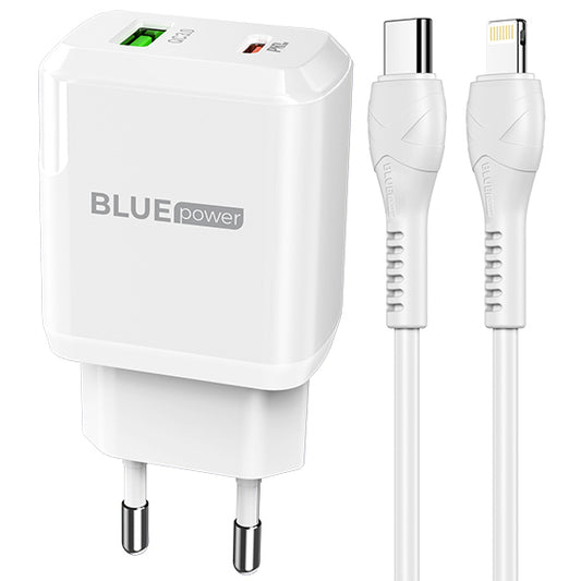 BLUE Power BLN5, 20W, 3A, 1 x USB-A - 1 x USB-C, Blanc