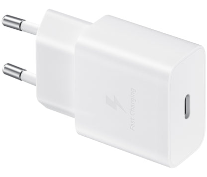 Chargeur réseau USB-C Samsung avec câble USB-C, 15W, 2A, 1 x USB-C, blanc EP-T1510XWEGEU