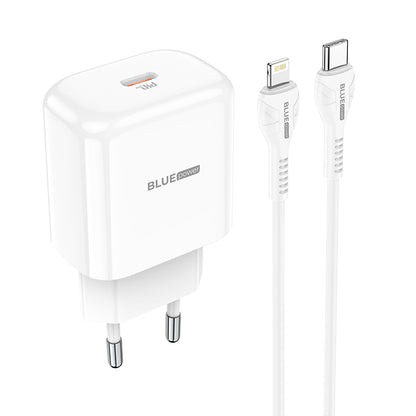 BLUE Power BBN3 Chargeur réseau avec câble Lightning, 20W, 3A, 1 x USB-C, blanc