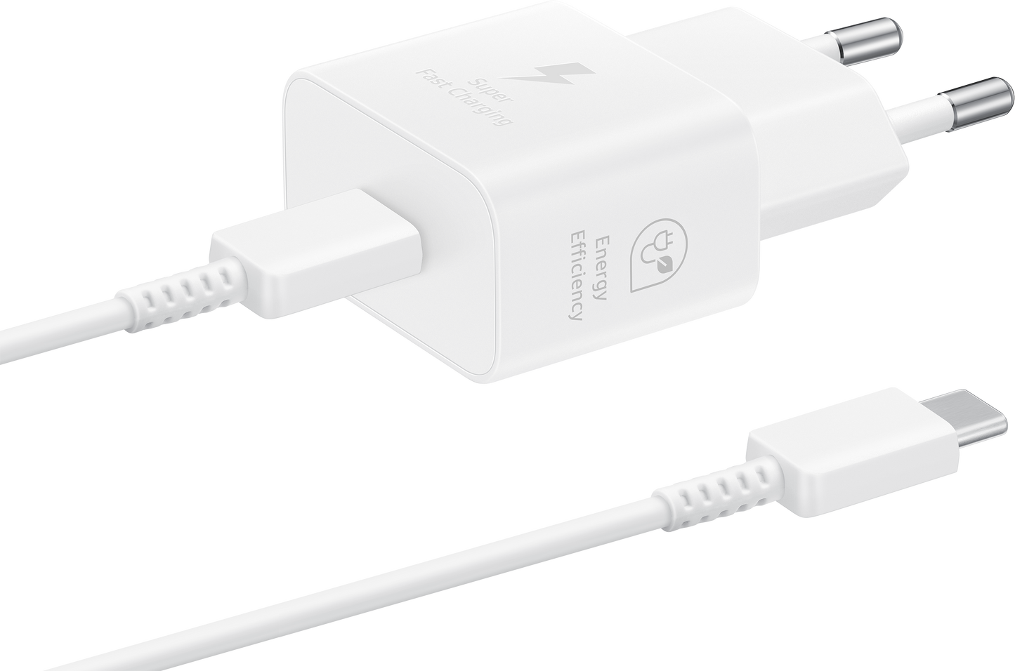 Câble USB-C Samsung Chargeur réseau Samsung, 25W, 3A, 1 x USB-C, Blanc EP-T2510XWEGEU 