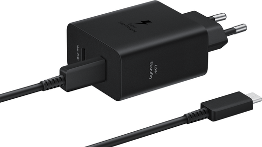 Chargeur réseau Samsung avec câble USB-C, 50W, 3A, 2 x USB-C, noir EP-T5020XBEGEU