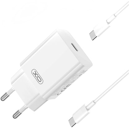 Chargeur réseau avec câble USB-C XO Design L126, 20W, 3A, 1 x USB-C, Blanc