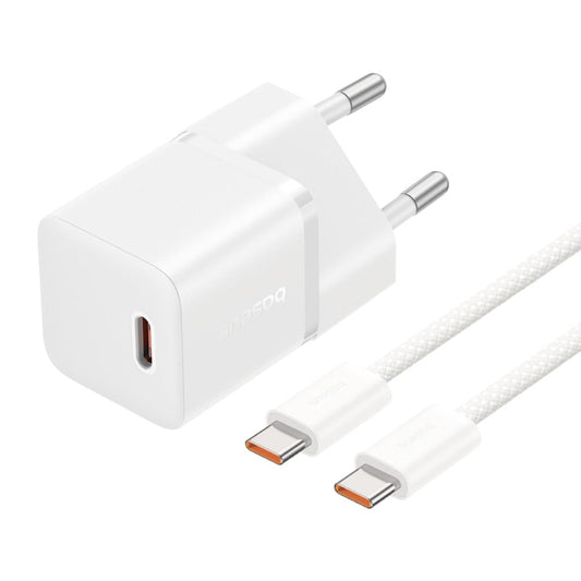 Chargeur Réseau avec Câble USB-C Baseus GaN5, 20W, 3A, 1 x USB-C, Blanc P10110900213-01
