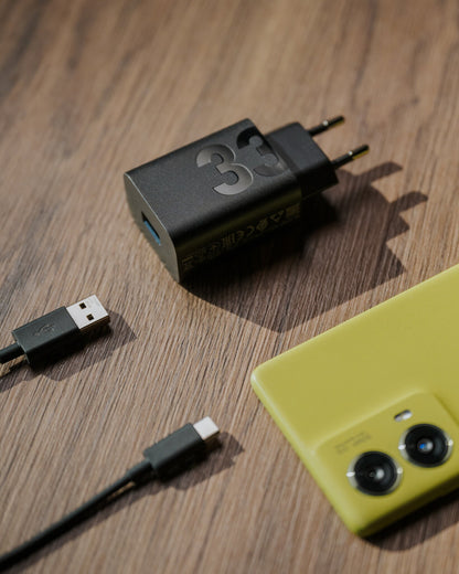 Chargeur réseau avec câble USB-C Motorola, 33W, 3A, 1 x USB-A, Noir PG38C06448