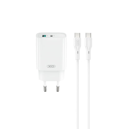 Chargeur réseau avec câble USB-C XO Design CE29, 20W, 3A, 1 x USB-A - 1 x USB-C, Blanc