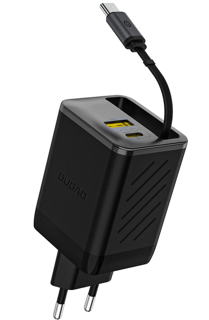 Chargeur réseau avec câble USB-C Dudao A67EU, 67W, 3.35A, 1 x USB-A - 1 x USB-C, Noir