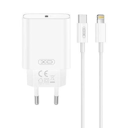 Chargeur secteur avec câble Lightning XO Design CE32, 20W, 3A, 1 x USB-C, Blanc