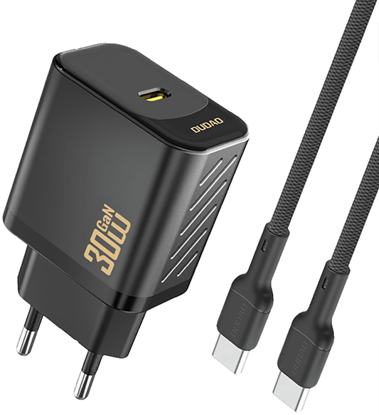 Chargeur secteur avec câble USB-C Dudao A27PCEU, 30W, 3A, 1 x USB-C, Noir