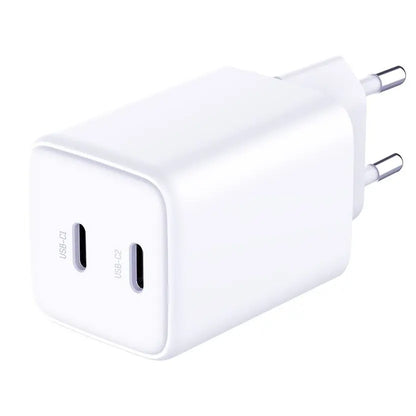 Chargeur réseau HyperCharger 3MK avec câble USB-C, 45W, 3A, 2 x USB-C, blanc 