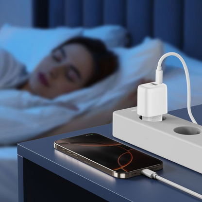 Chargeur secteur avec câble Lightning Tech-Protect NCA20, 20W, 3A, 1 x USB-A - 1 x USB-C, Blanc