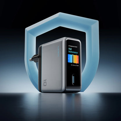 Chargeur secteur avec câble USB-C Cuktech AD1204U Display, 120W, 6A, 1 x USB-A - 2 x USB-C, Argenté