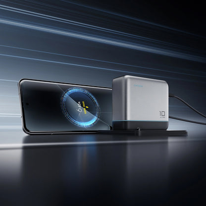 Chargeur secteur avec câble USB-C Cuktech AD1204U Display, 120W, 6A, 1 x USB-A - 2 x USB-C, Argenté