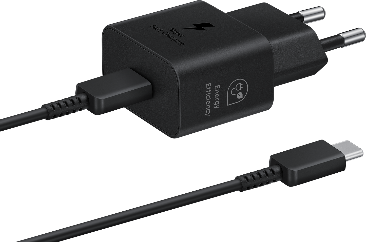 Câble USB-C Samsung Chargeur réseau Samsung, 25W, 3A, 1 x USB-C, Noir EP-T2510XBEGEU 