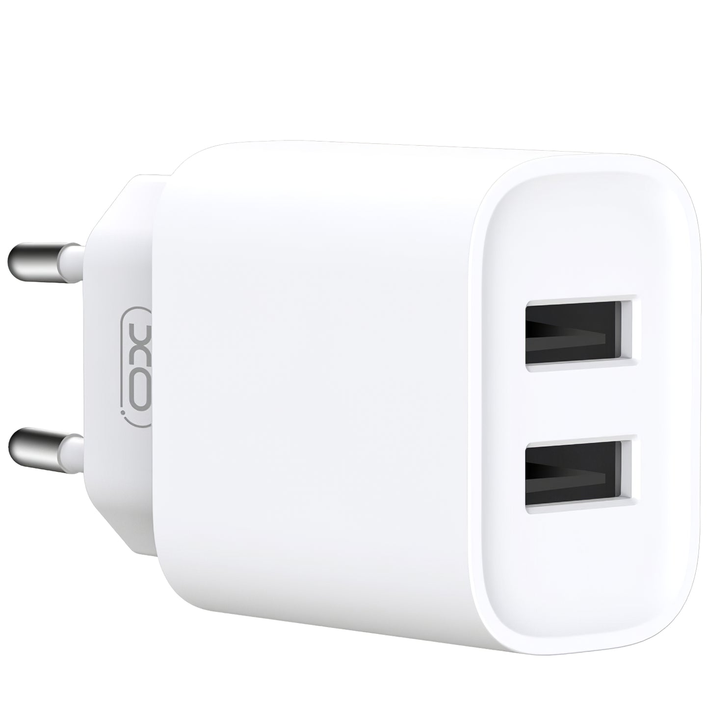 Chargeur réseau avec câble microUSB XO Design CE02C, 10,5W, 2,1A, 2 x USB-A, blanc 