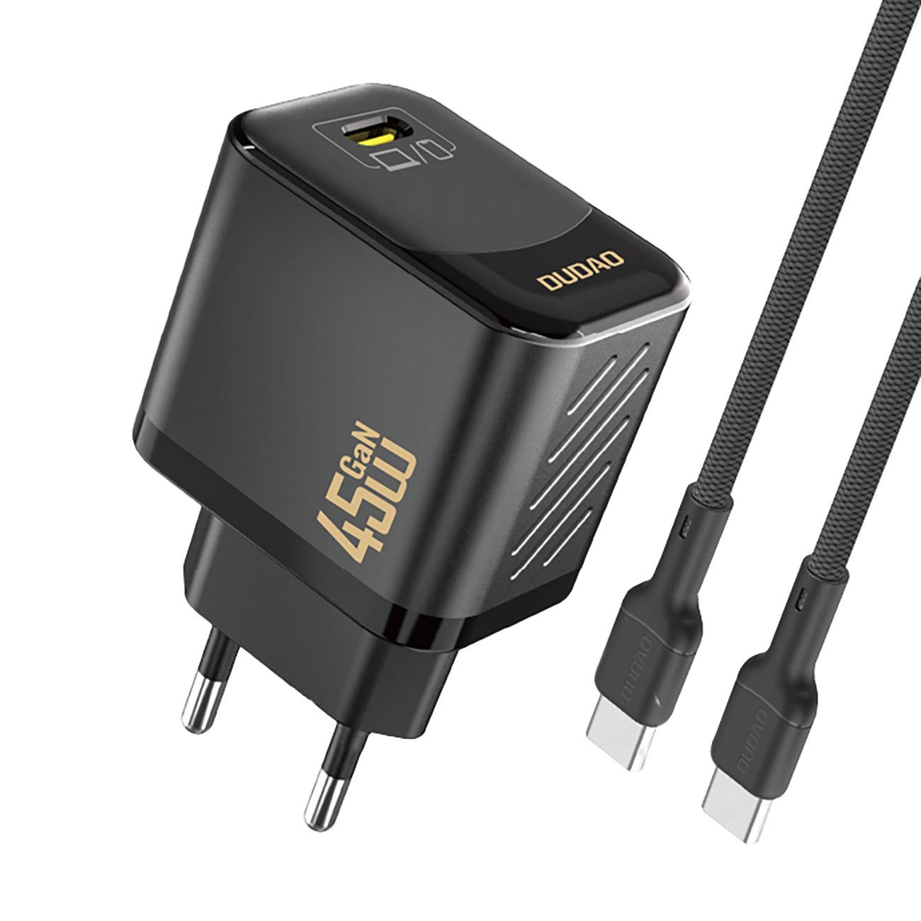 Chargeur réseau avec câble USB-C Dudao A28C, 45W, 3A, 1 x USB-C, Noir