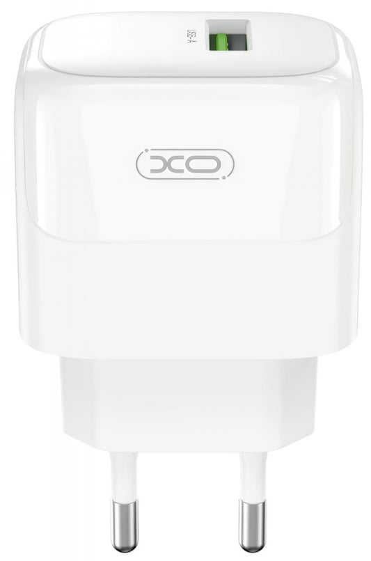 Chargeur réseau avec câble microUSB XO Design L135, 18W, 3A, 1 x USB-A, Blanc