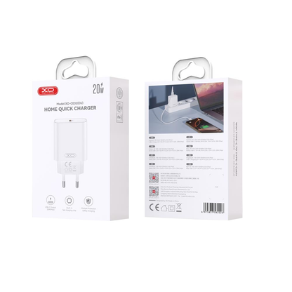 Chargeur secteur avec câble Lightning XO Design CE32, 20W, 3A, 1 x USB-C, Blanc