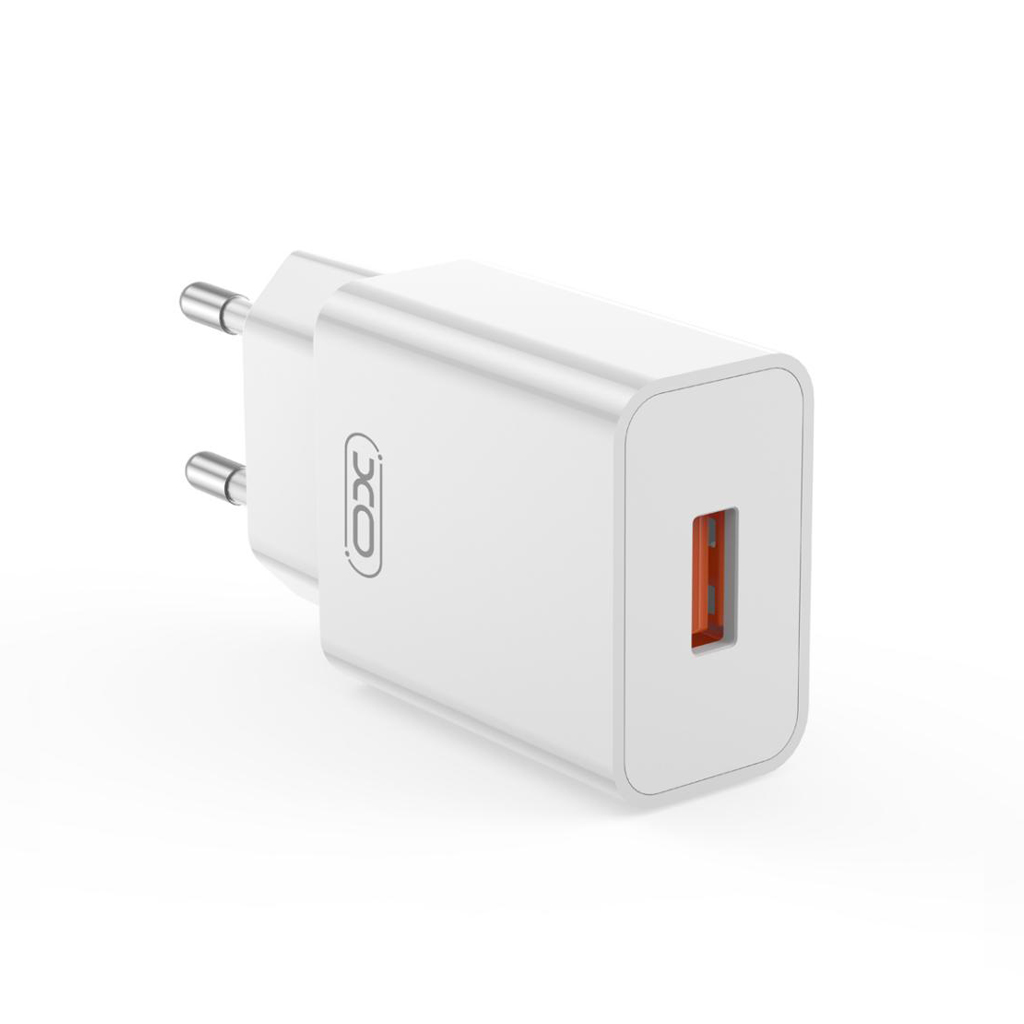 Chargeur secteur avec câble microUSB XO Design L127, 18W, 3A, 1 x USB-A, Blanc
