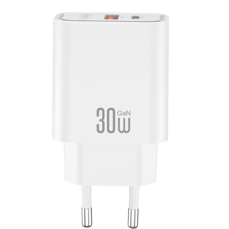 Chargeur secteur avec câble USB-C XO Design CE42, 30W, 3A, 1 x USB-A - 1 x USB-C, Blanc