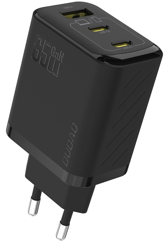 Chargeur secteur avec câble USB-C Dudao A29C, 65W, 3,25A, 1 x USB-A - 2 x USB-C, Noir