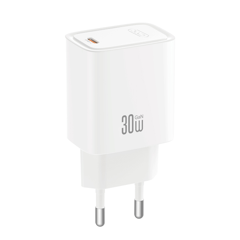 Chargeur secteur avec câble USB-C XO Design CE53, 30 W, 3 A, 1 x USB-C, blanc