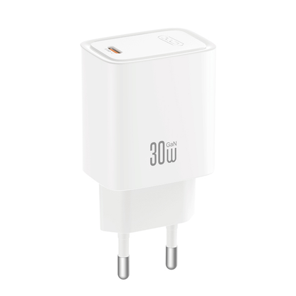 Chargeur secteur avec câble USB-C XO Design CE53, 30 W, 3 A, 1 x USB-C, blanc