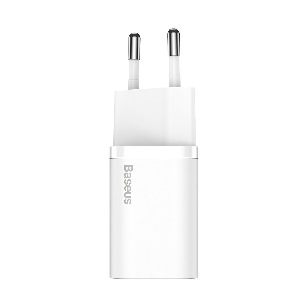 Baseus Super Si Chargeur réseau USB-C avec câble USB-C, 25W, 3A, 1 x USB-C, blanc TZCCCSUP-L02 