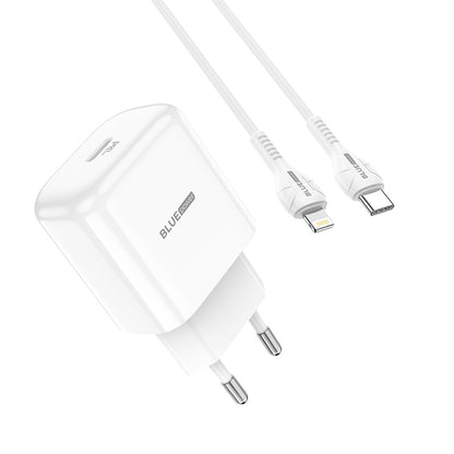 BLUE Power BBN3 Chargeur réseau avec câble Lightning, 20W, 3A, 1 x USB-C, blanc