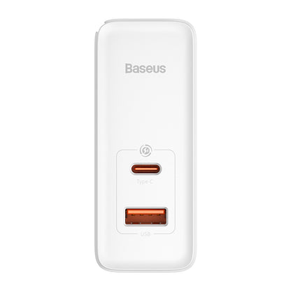 Chargeur Réseau avec Câble USB-C Baseus GaN5 Pro, 100W, 3A, 1 x USB-A - 1 x USB-C, Blanc CCGP090202